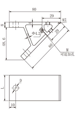 45度鋁型材角件物理參數(shù)1
