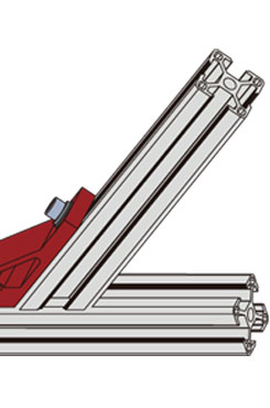 4545規格鋁型材135度角件安裝示意圖1